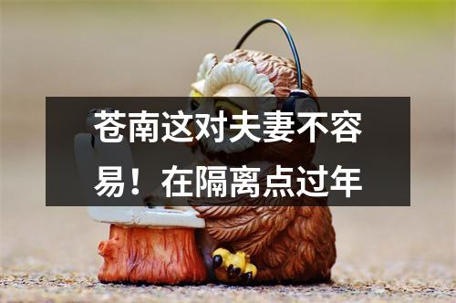 苍南这对夫妻不容易！在隔离点过年
