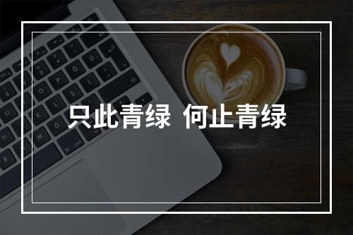 只此青绿  何止青绿
