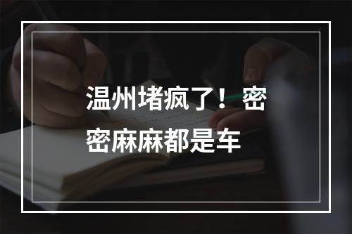 温州堵疯了！密密麻麻都是车