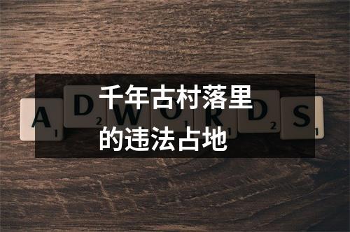 千年古村落里的违法占地