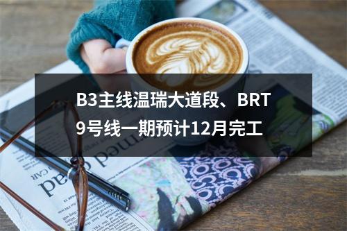 B3主线温瑞大道段、BRT9号线一期预计12月完工