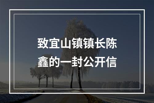 致宜山镇镇长陈鑫的一封公开信