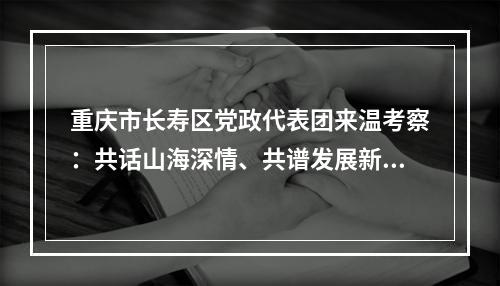重庆市长寿区党政代表团来温考察：共话山海深情、共谱发展新篇