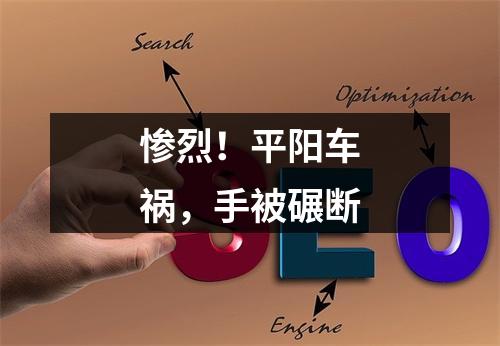 惨烈！平阳车祸，手被碾断