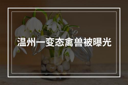 温州一变态禽兽被曝光