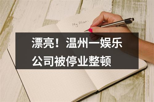 漂亮！温州一娱乐公司被停业整顿