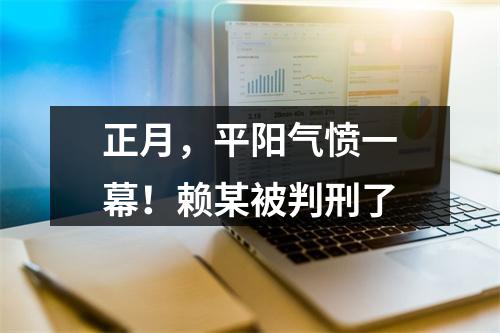 正月，平阳气愤一幕！赖某被判刑了