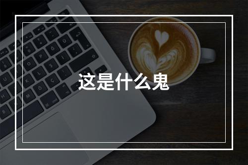 这是什么鬼