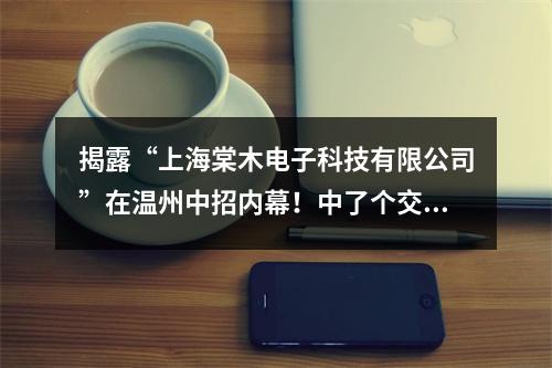 揭露“上海棠木电子科技有限公司”在温州中招内幕！中了个交运集团城东的招标