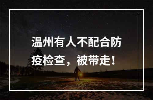 温州有人不配合防疫检查，被带走！