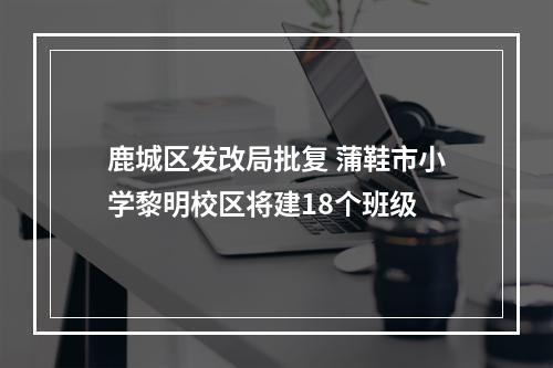 鹿城区发改局批复 蒲鞋市小学黎明校区将建18个班级