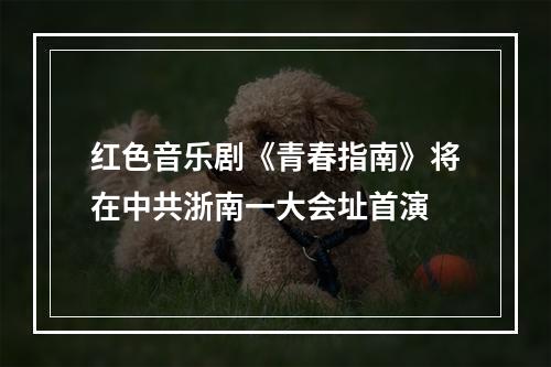红色音乐剧《青春指南》将在中共浙南一大会址首演