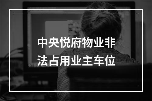 中央悦府物业非法占用业主车位