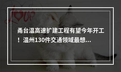 甬台温高速扩建工程有望今年开工！温州130件交通领域最想做的事，件件与你有关！