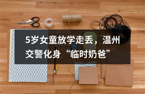 5岁女童放学走丢，温州交警化身“临时奶爸”