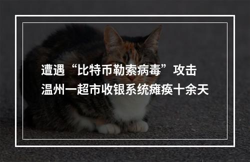 遭遇“比特币勒索病毒”攻击 温州一超市收银系统瘫痪十余天