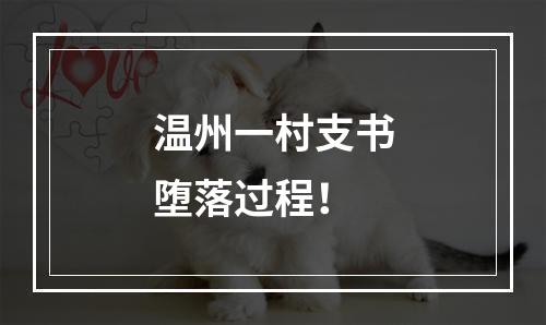 温州一村支书堕落过程！