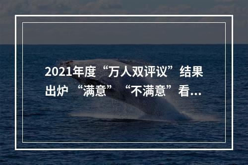 2021年度“万人双评议”结果出炉 “满意”“不满意”看看都有谁