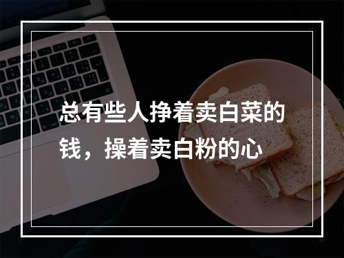 总有些人挣着卖白菜的钱，操着卖白粉的心