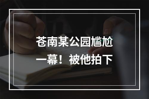 苍南某公园尴尬一幕！被他拍下