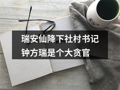 瑞安仙降下社村书记钟方瑞是个大贪官