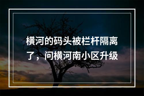 横河的码头被栏杆隔离了，问横河南小区升级