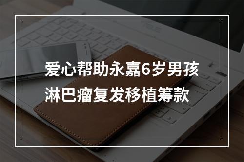 爱心帮助永嘉6岁男孩淋巴瘤复发移植筹款