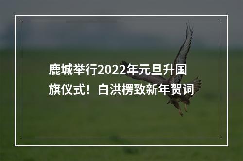 鹿城举行2022年元旦升国旗仪式！白洪楞致新年贺词