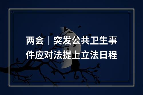 两会│突发公共卫生事件应对法提上立法日程