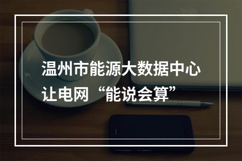 温州市能源大数据中心让电网“能说会算”