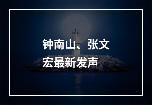 钟南山、张文宏最新发声