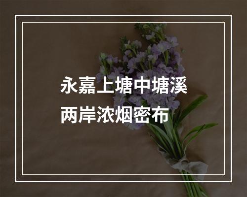 永嘉上塘中塘溪两岸浓烟密布