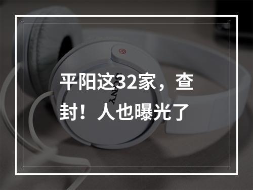 平阳这32家，查封！人也曝光了