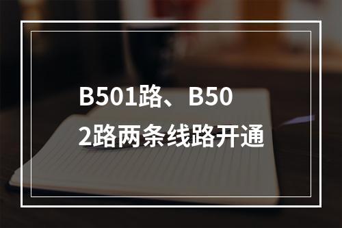 B501路、B502路两条线路开通