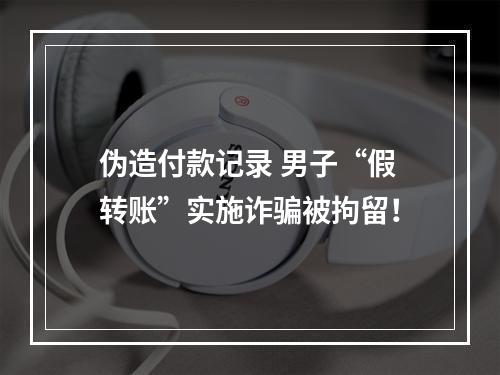 伪造付款记录 男子“假转账”实施诈骗被拘留！