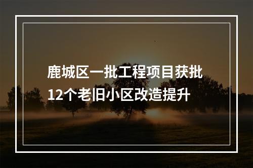 鹿城区一批工程项目获批 12个老旧小区改造提升