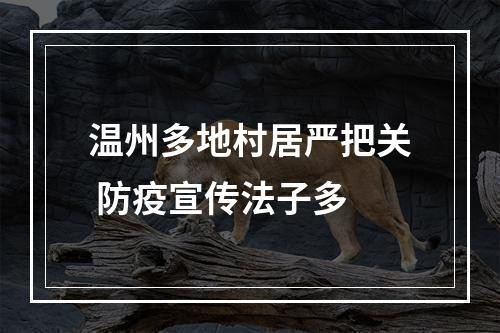 温州多地村居严把关 防疫宣传法子多