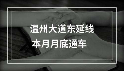 温州大道东延线 本月月底通车