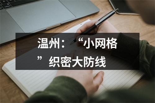温州：“小网格”织密大防线