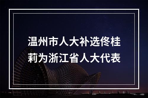 温州市人大补选佟桂莉为浙江省人大代表