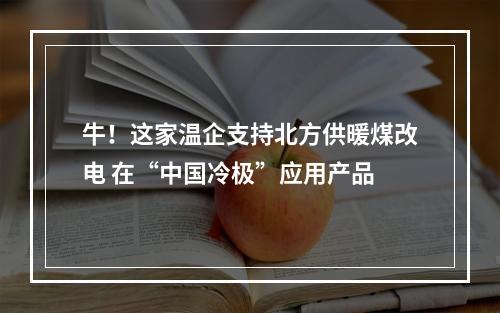 牛！这家温企支持北方供暖煤改电 在“中国冷极”应用产品