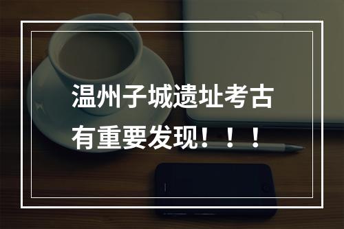 温州子城遗址考古有重要发现！！！