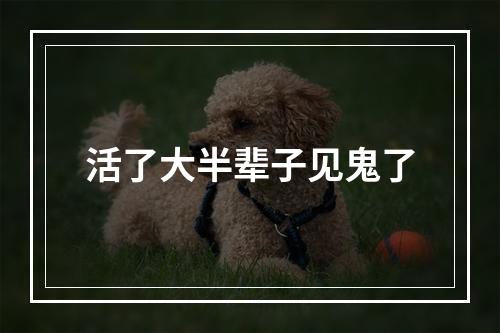 活了大半辈子见鬼了