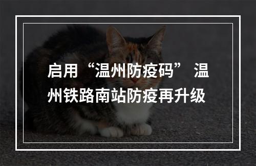 启用“温州防疫码” 温州铁路南站防疫再升级