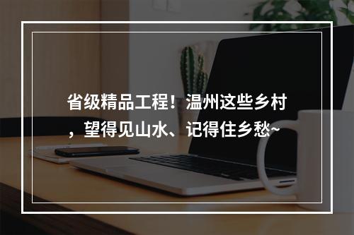 省级精品工程！温州这些乡村，望得见山水、记得住乡愁~