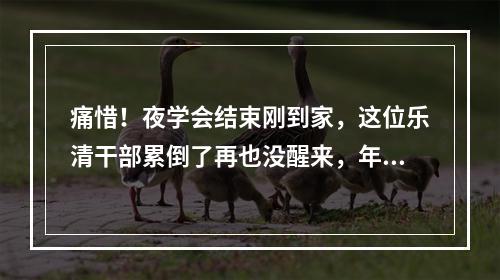 痛惜！夜学会结束刚到家，这位乐清干部累倒了再也没醒来，年仅47岁