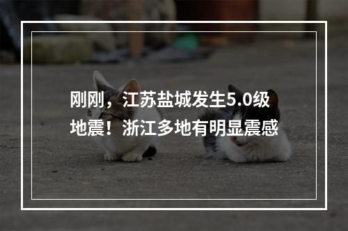 刚刚，江苏盐城发生5.0级地震！浙江多地有明显震感