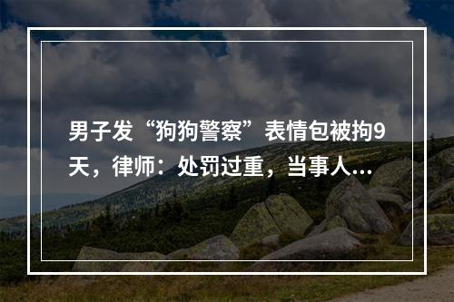 男子发“狗狗警察”表情包被拘9天，律师：处罚过重，当事人可提行政复议