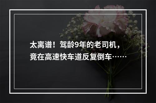 太离谱！驾龄9年的老司机，竟在高速快车道反复倒车……