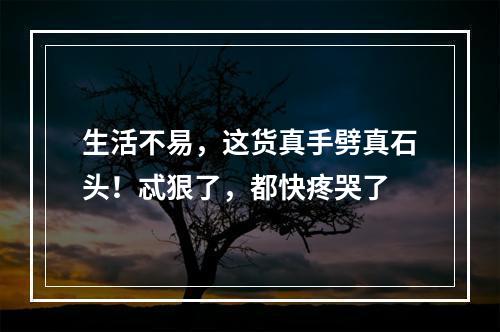 生活不易，这货真手劈真石头！忒狠了，都快疼哭了